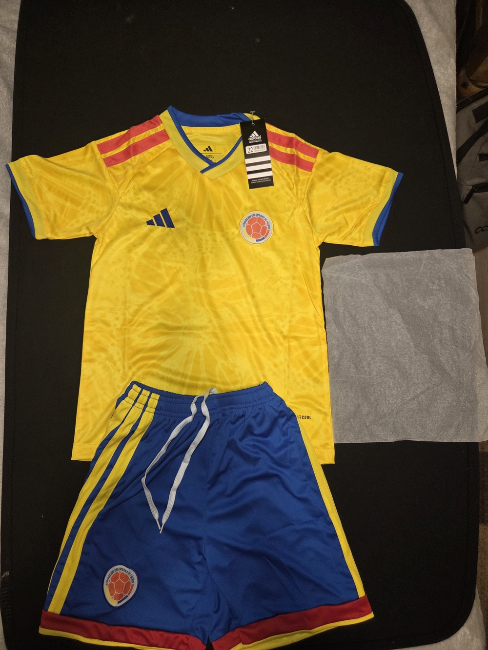 Adidas Kids' Colombia Soccer Jersey & Shorts Set - Yellow/Blue